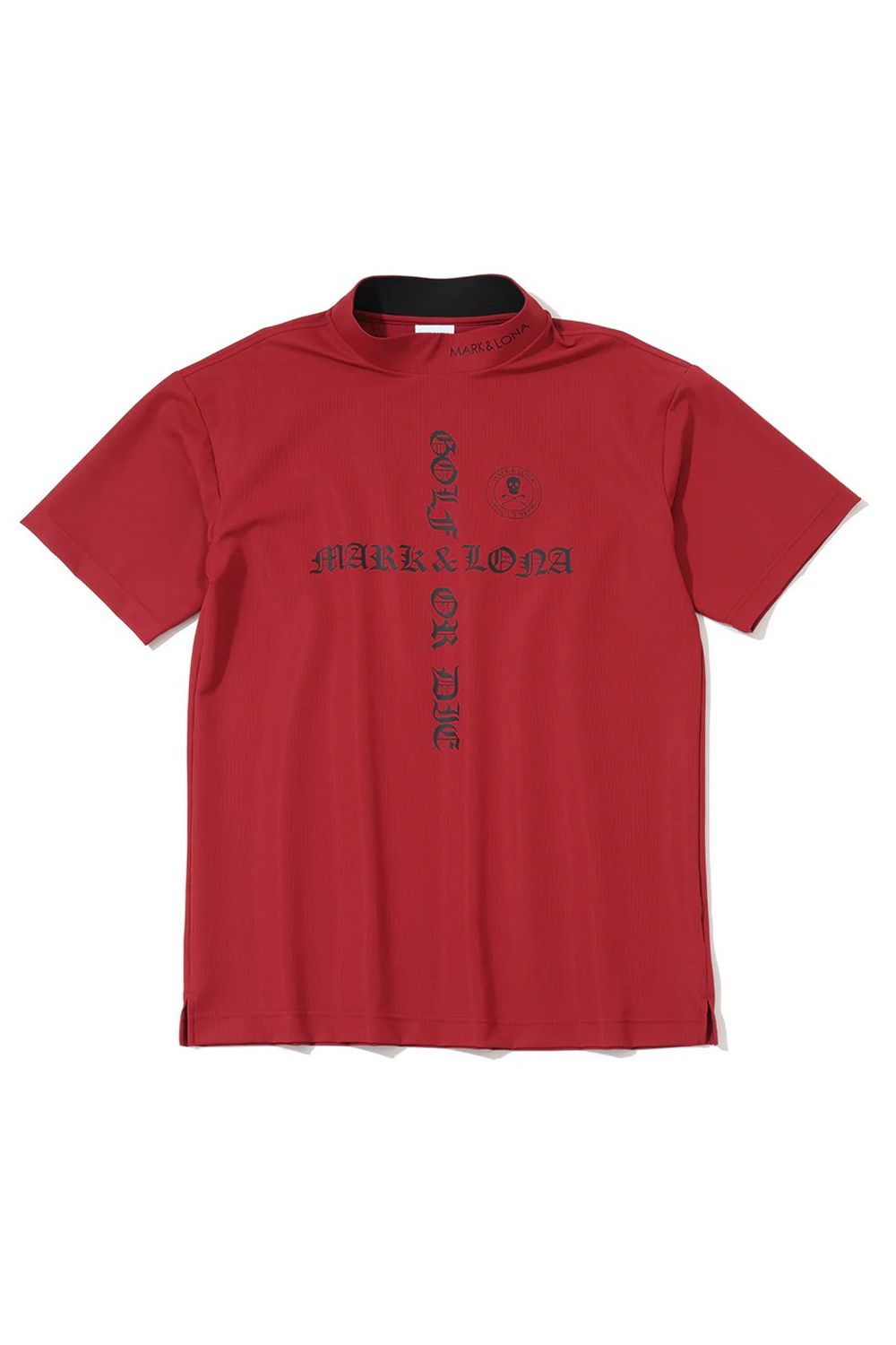 【26SS】 CROCE WAFFLE MOCK NECK TEE / ナイロンワッフル ブラックレターロゴ モックネックTシャツ (レッド)