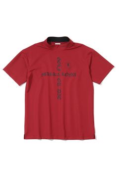 【26SS】 CROCE WAFFLE MOCK NECK TEE / ナイロンワッフル ブラックレターロゴ モックネックTシャツ (レッド)