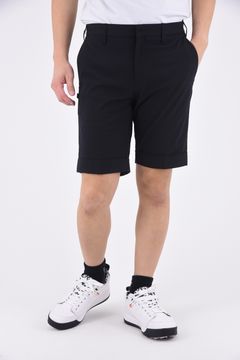 MENS STRETCH DOBBY DRESS SHORT PANTS / ドビー織 ファブリック ショートパンツ (ブラック)