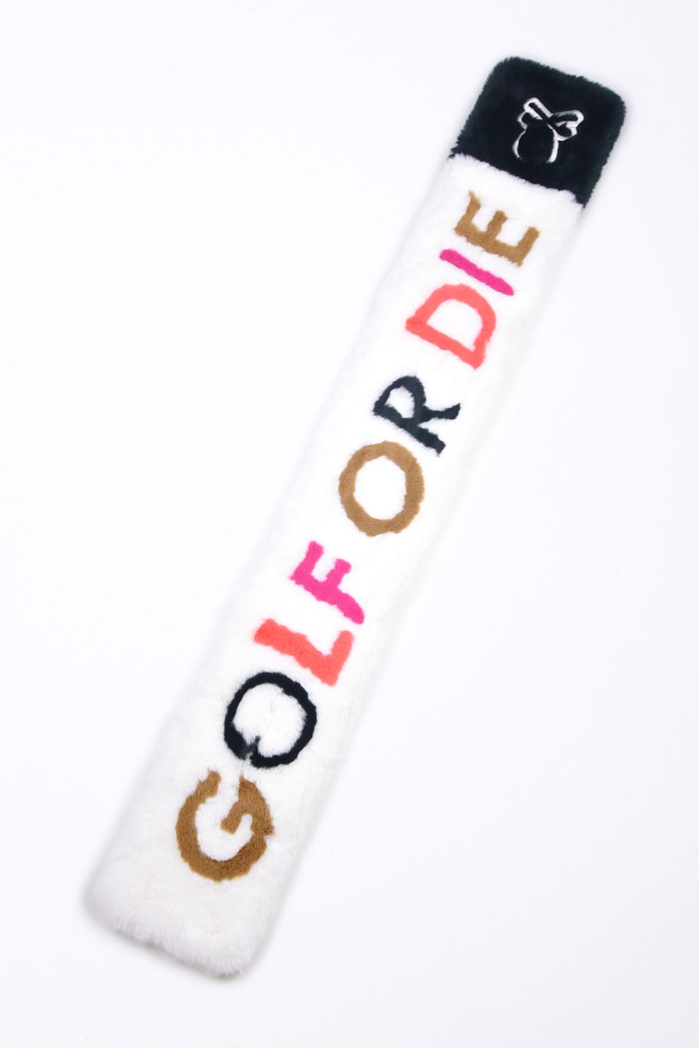 G.O.D FAUX FUR WRAP MUFFLER / エコファー ブランドロゴ ネックウォーマー (ホワイト)