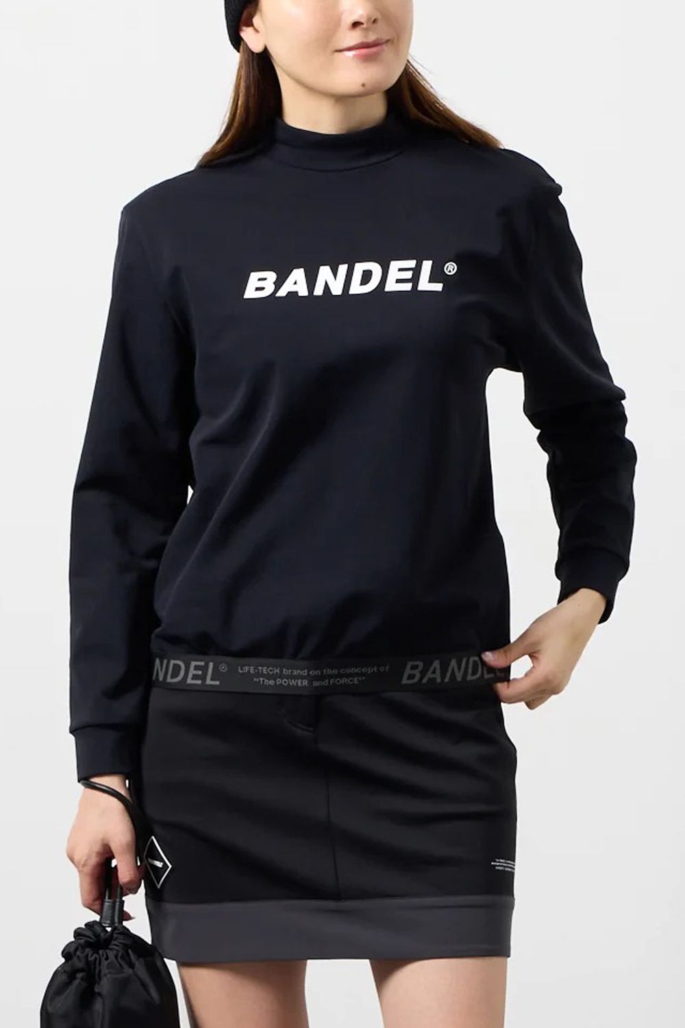 【26AW】 【レディース】 HEM TAPE LONG SLEEVE MOCK NECK / ヘムテープ ロングスリーブ モックネック (ブラック)