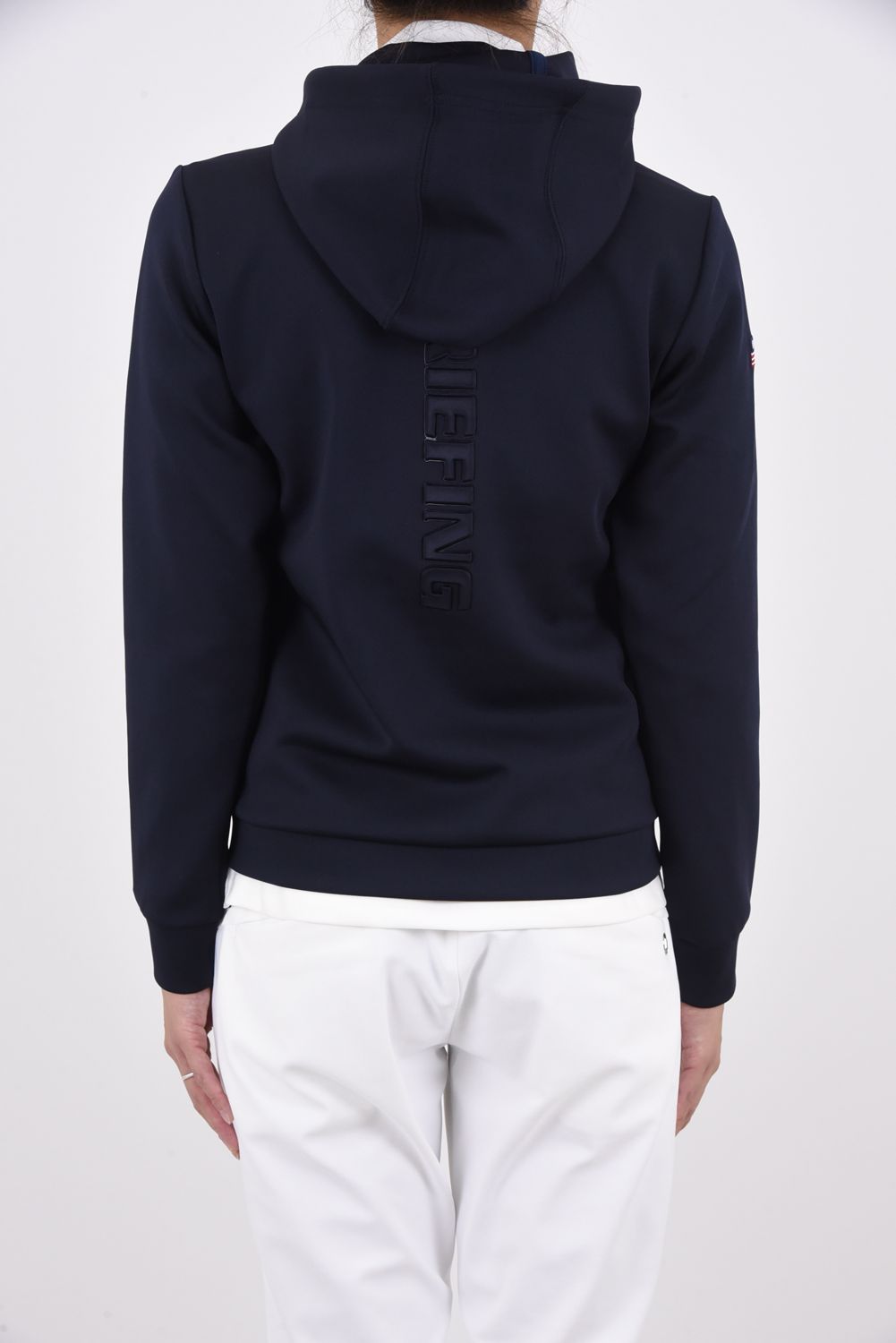 3D LOGO PARKA / 3Dロゴ ジップアップパーカー ネイビー レディース - S