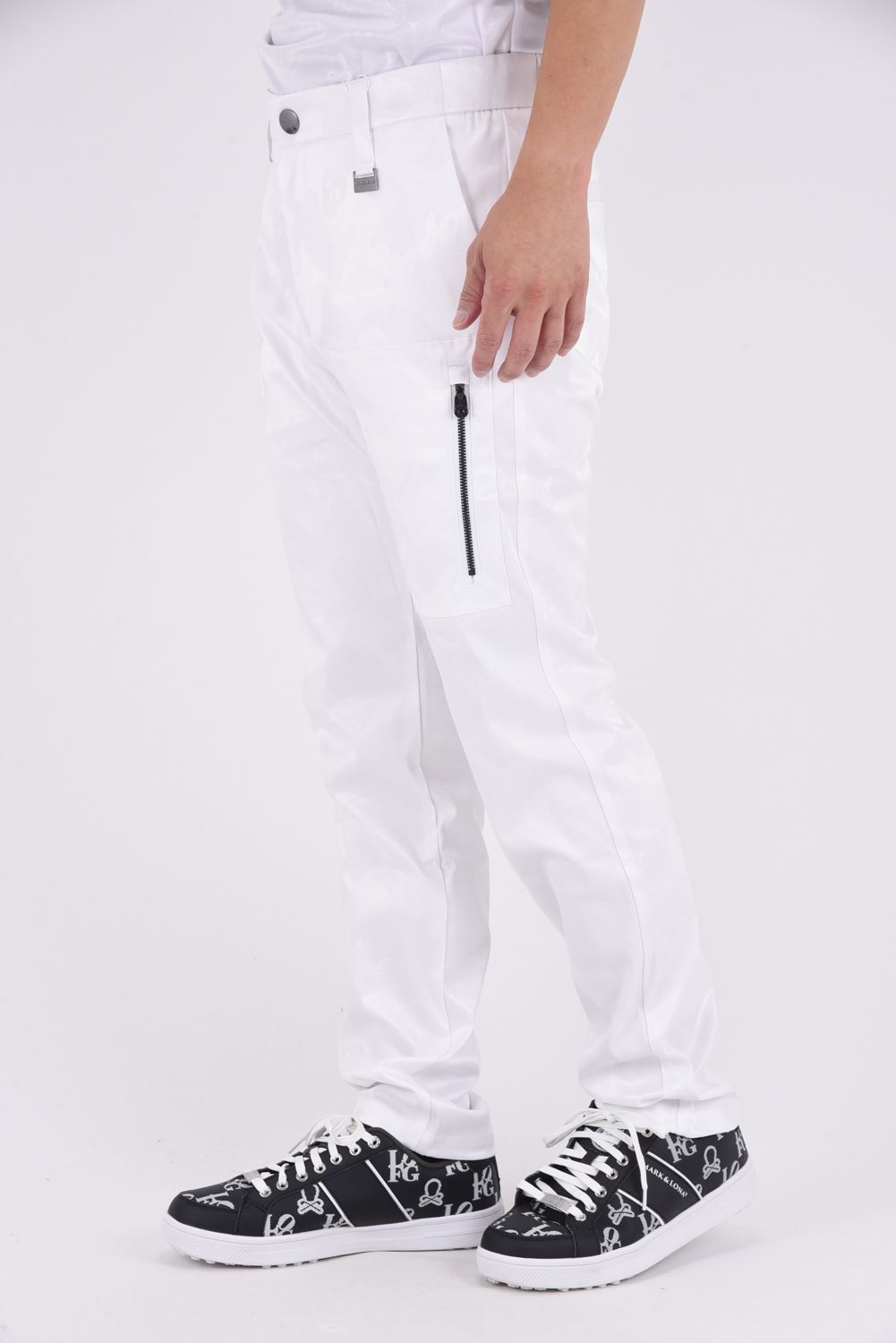 【2025AW】 GAUGE STRETCH JACQUARD PANTS / オリジナルカモジャカード ストレッチロングパンツ (ホワイト)