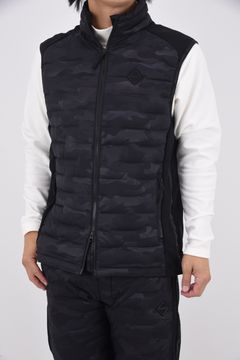 【25AW】 MEN'S HYBRID DOWN VEST / ストレッチタフタ ダイヤモンドロゴ ハイブリッドダウンベスト (ブラック/カモ)