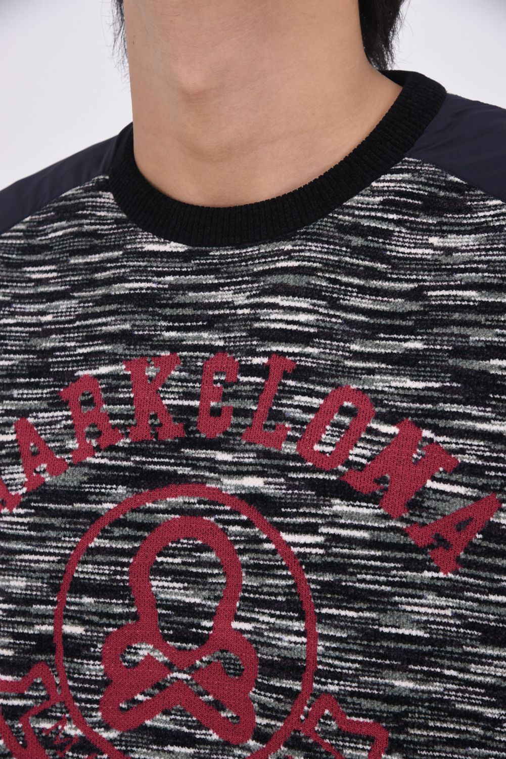 【25AW】 SYNK HYBRID PULLOVER / マルチカラーリング ジャカードロゴ ハイブリッドプルオーバー (ブラック)