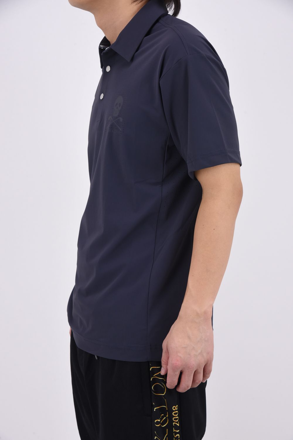 【26SS】 ROGUE AIRFLOW POLO / パンチングスカルロゴ ナイロンポロシャツ (ネイビー)