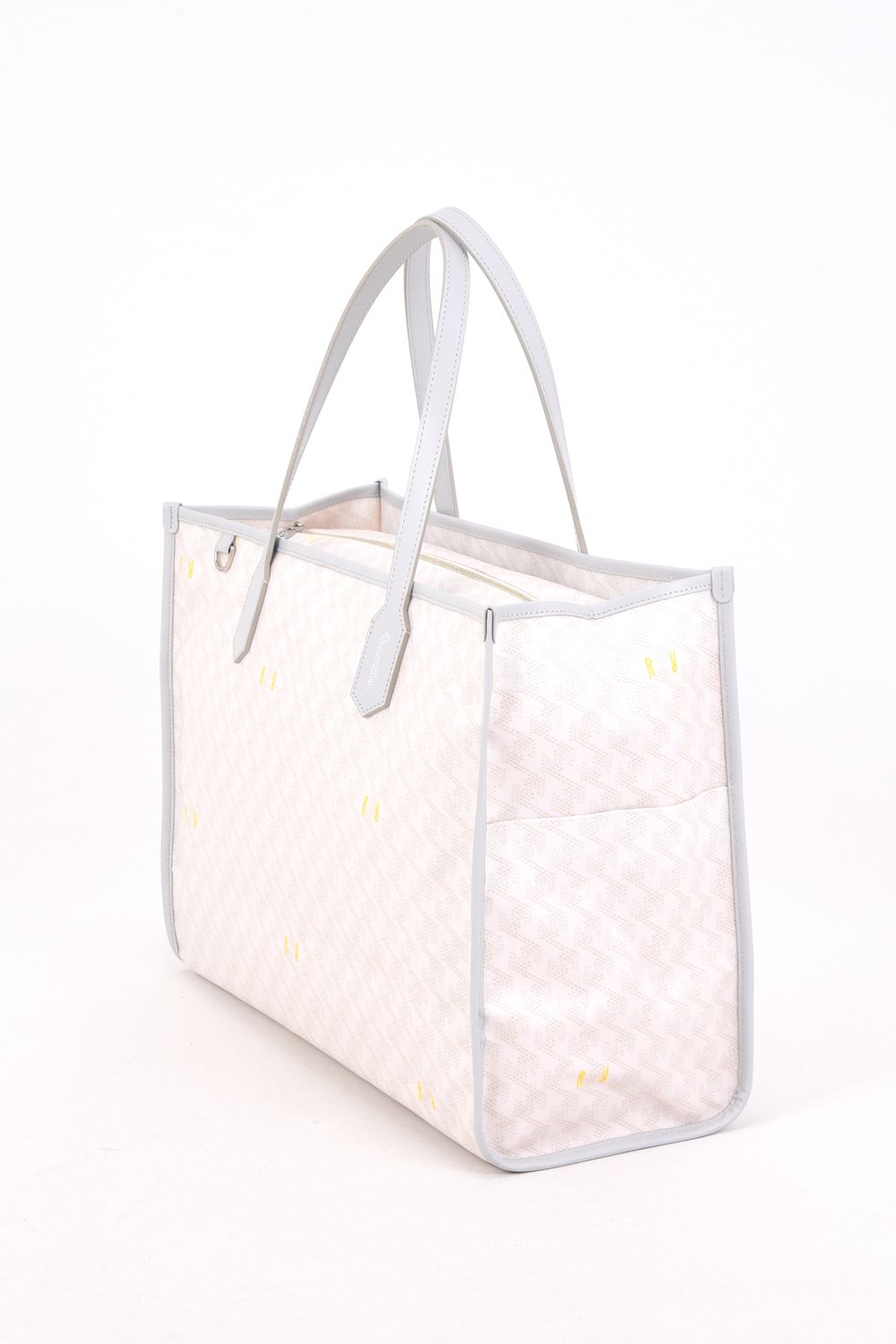 【26SS】  LANIUS SQUARE BIG (ラニウス スクエア ビッグ) / ブランドオリジナルテキスタイル ボストンバッグ （モノホワイト）*