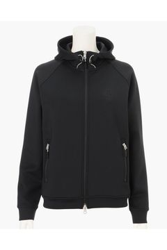 【26AW】【レディース】 WOMEN’S STITCHED 3D LOGO PARKA / ストレッチジャージ 3Dステッチロゴ ジップアップパーカー (ブラック)