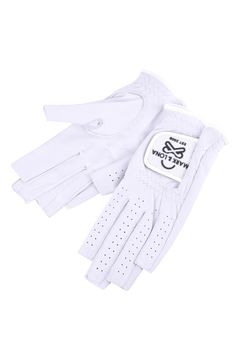 【26SS】【レディース】 EVER BREATHABLE LEATHER NAIL CUT GLOVE / ラムレザー ブランクスカルロゴ 両手用ネイルカットグローブ (ホワイト)