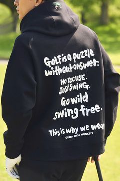 【26AW】 【ユニセックス対応】 COTTON STRETCH HOODIE / ダンボール素材 バックプリント パーカー (ブラック)