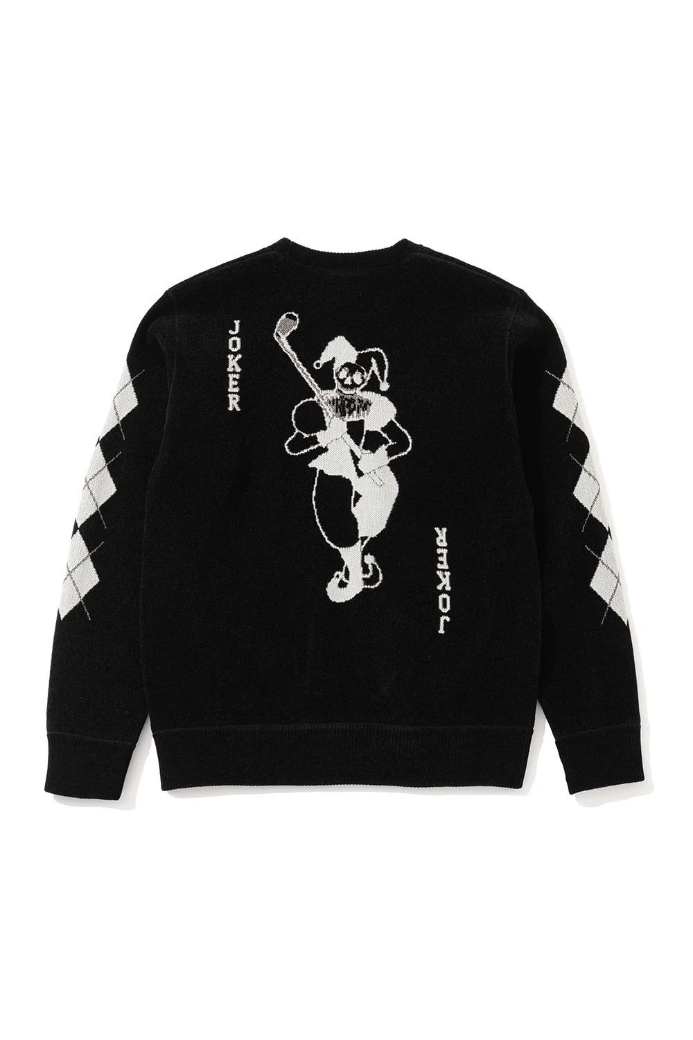 【26AW】 ACE CLUB CHENILLE KNIT / トランプモチーフ モールヤーン クルーネックニット (ブラック)