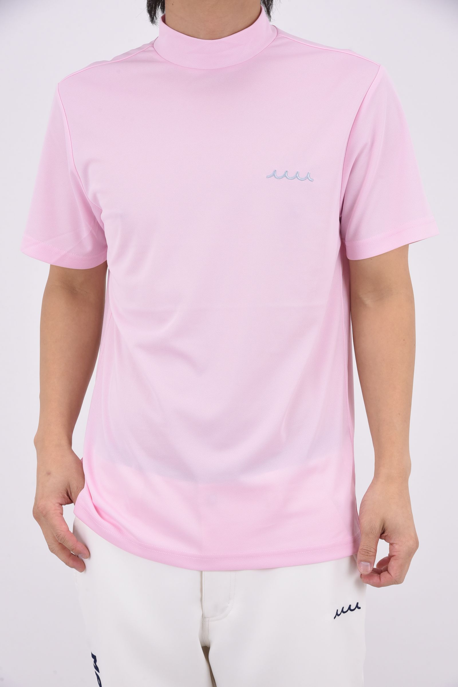 【26SS】 MOCK NECK / バックプリント ベーシック モックネックTシャツ (ピンク)