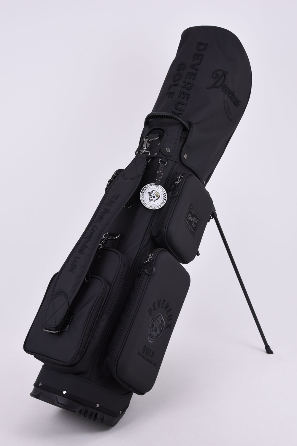 【26AW】 PIONEER TOWN Deep Side Pocket CADDIE BAG / ワントーンカラーロゴアソート スタンドタイプ キャディバッグ (ブラック)