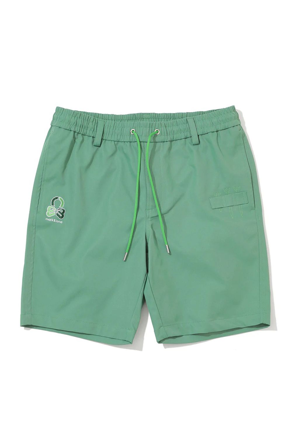 【26SS】 QUADRA PERFORMANCE TWILL GOLF SHORTS / ポリエステルツイル アイアンスカルロゴ刺繍 ショートパンツ (グリーン)