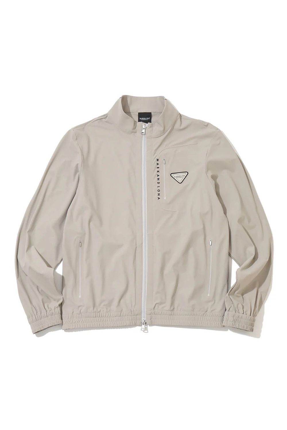 【26SS】【CODE COLLECTION】 THZJ / ストレッチナイロンタフタ ジャカードテープ ジップアップブルゾン (ライトグレー) (4月中旬入荷予定)