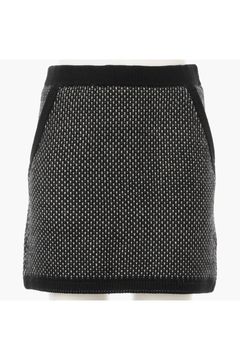 【レディース】 WOMEN'S MERINO WOOL LOGO KNIT SKIRT / カレッジスウェット風 メリノウール スカート (ブラック)