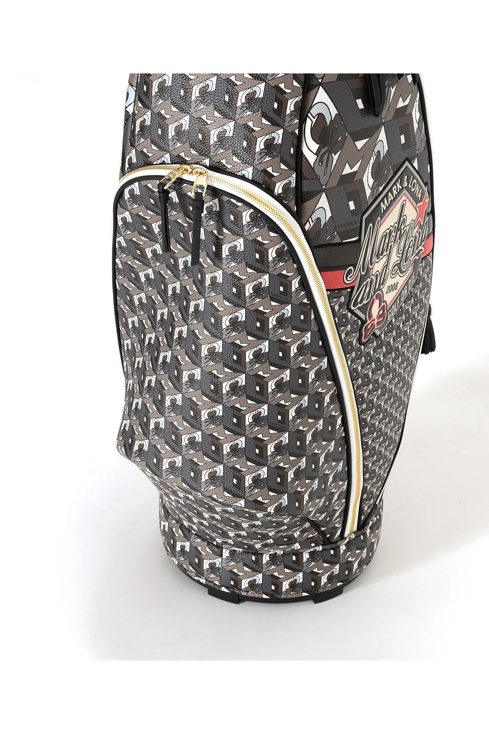 【26AW】 PRISME TOUR CADDIE BAG / 3Dキューブパターン シンセティックレザー カートタイプ キャディバッグ (ブラック)