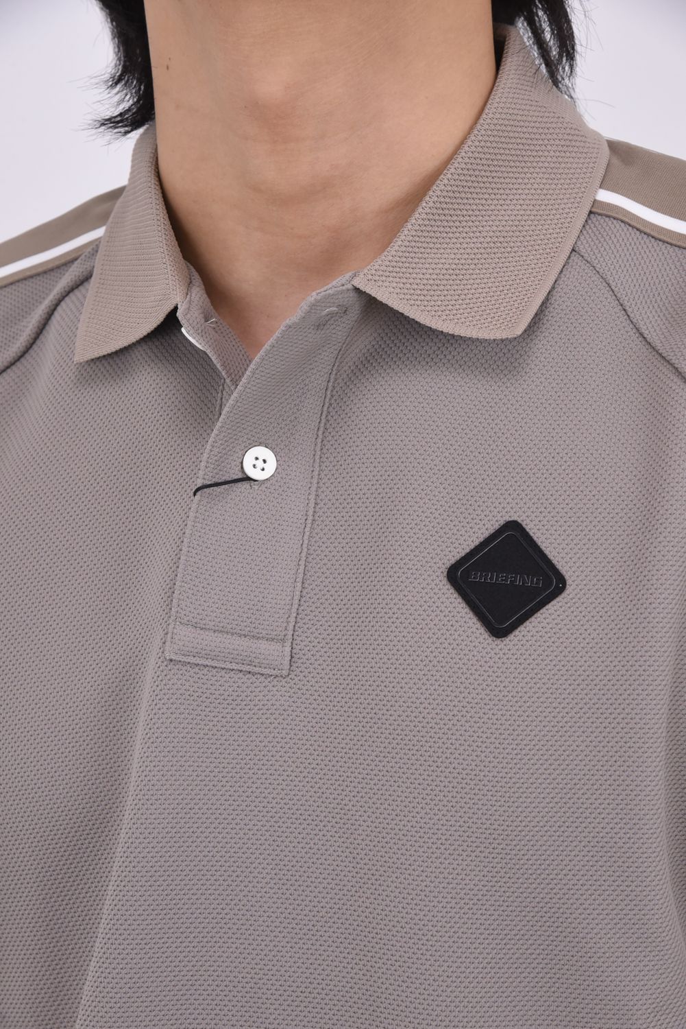 【26SS】 MEN'S LINE POLO RF / カノコ生地 ラインロゴテープ リラックスフィット ポロシャツ (ライトブラウン)