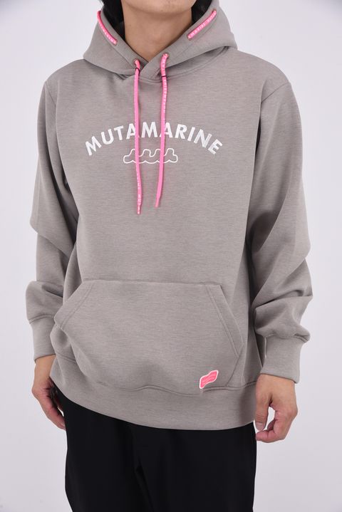 【25AW】 AROUND SPINDLE HOODIE / ダンボール素材 ブランドロゴ刺繍ワッペン プルオーバーパーカー (ベージュ)