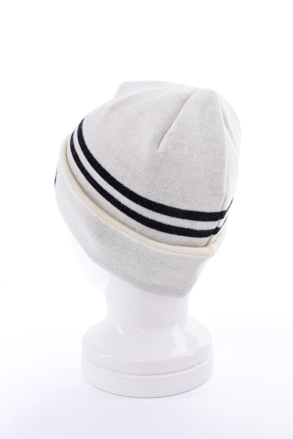 【26AW】 MEN’S WR WOOL KNIT DOUBLE LINE LOGO BEANIE / ブランドロゴ ダブルライン ニットビーニー (ホワイト)