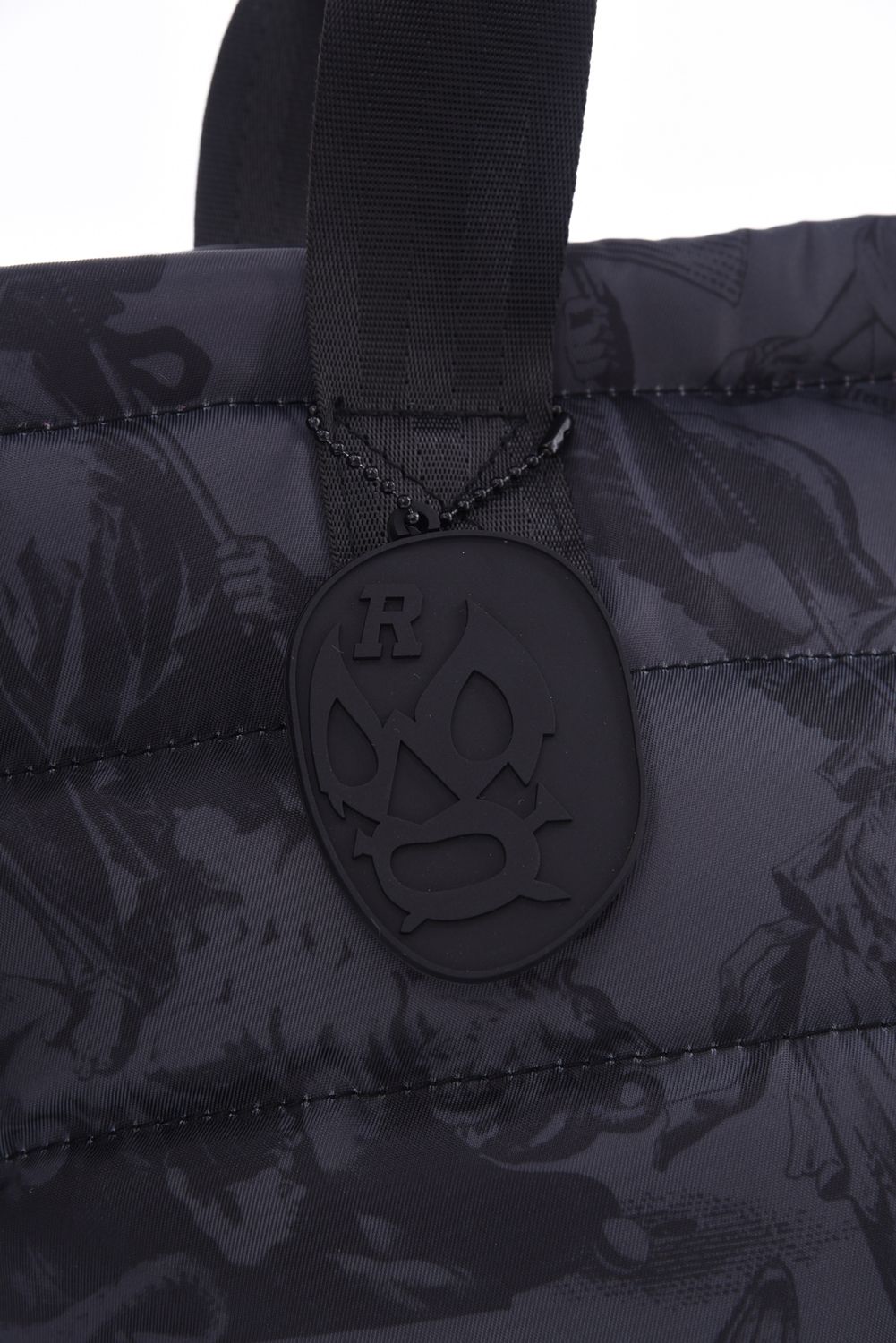 PADDED CART BAG (ANGEL) / 総柄 パデッドカートバッグ (ブラック)