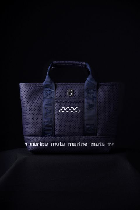【GOSSIP GOLF別注】 “8” PLATE CONTINUA PARTITION TOTE BAG / 8プレート パンチングエシカルレザー パーテーションバッグ (ネイビー)