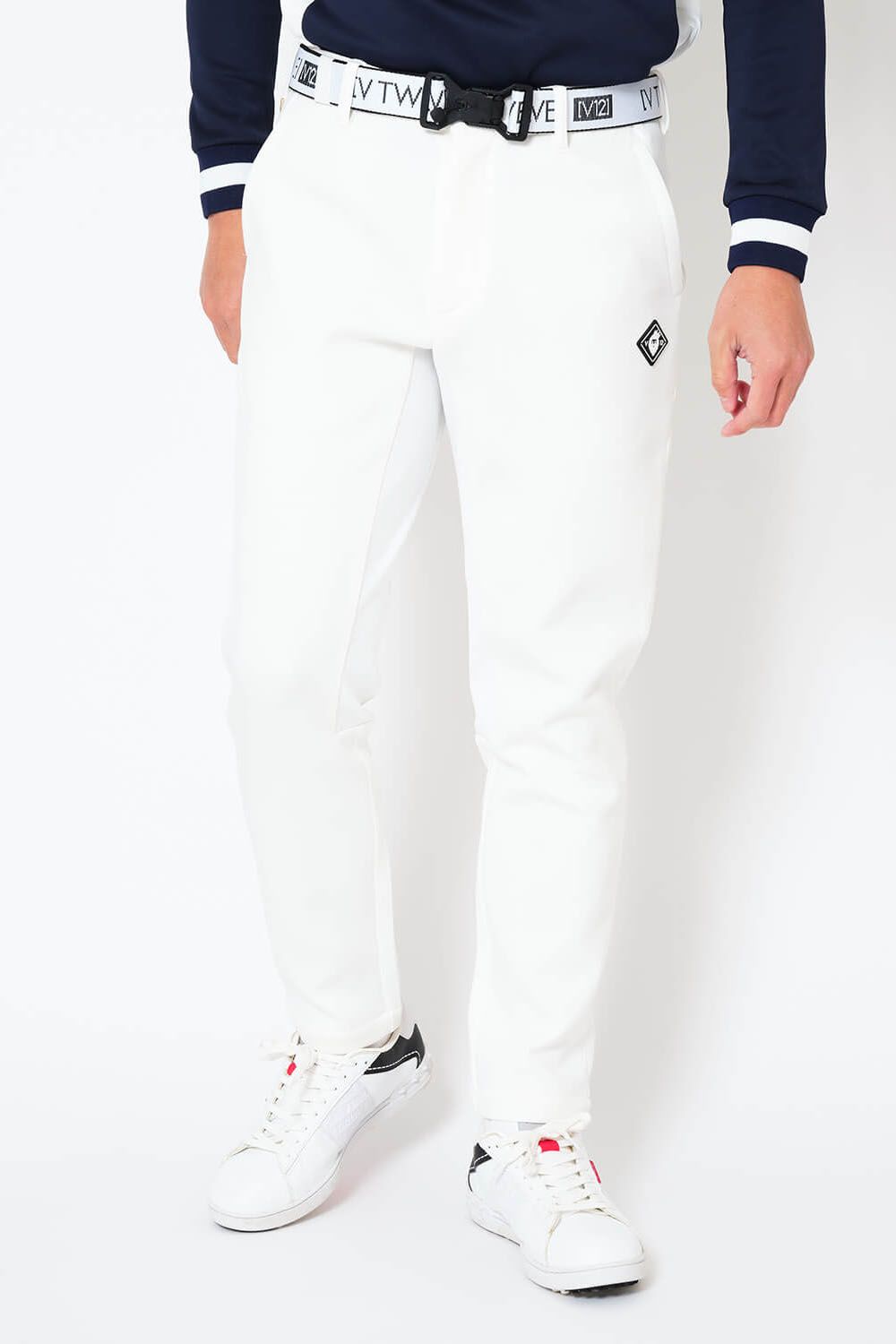 SHOT PANTS / ダンボールニット ストレッチ ロングパンツ (ホワイト)