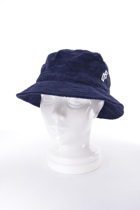 【26SS】 CR MS PILE CAMO JQ BG LOGO HAT / パイル生地 背面メッシュ バケットハット (ネイビー)