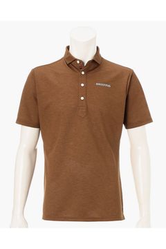 【26SS】 MEN'S LINEN-T WC SHIRT / リネンタッチ ワイドカラーポロシャツ (ブラウン)