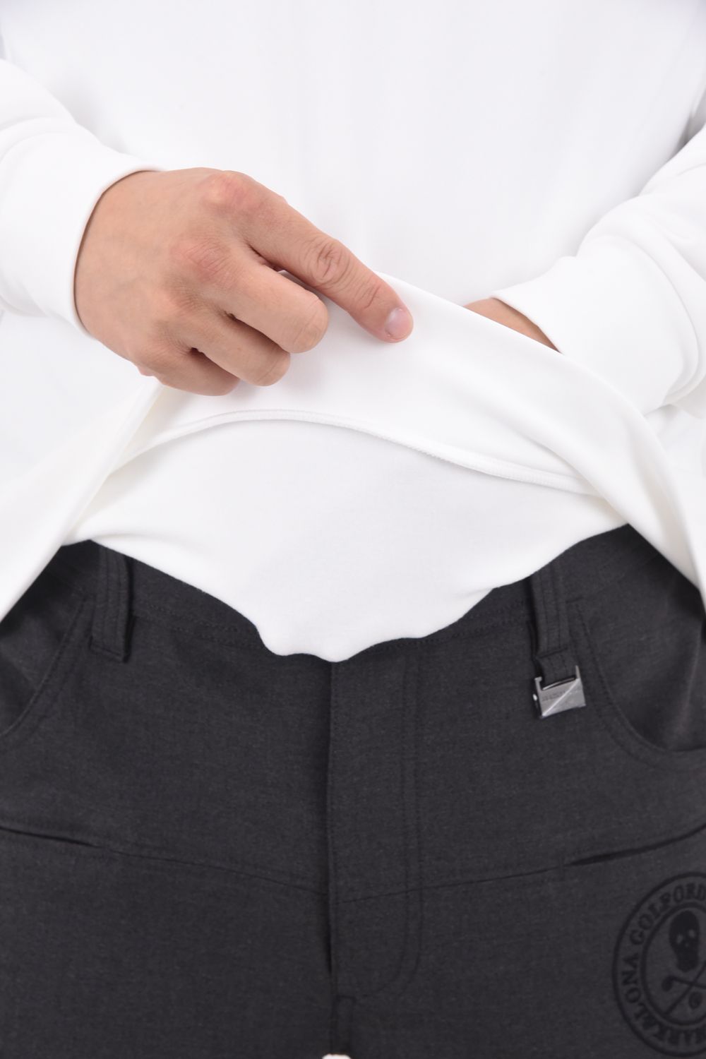 EVER MICRO FLEECE POLO / バックプリント スーパーマイクロフリース ポロシャツ (ホワイト)
