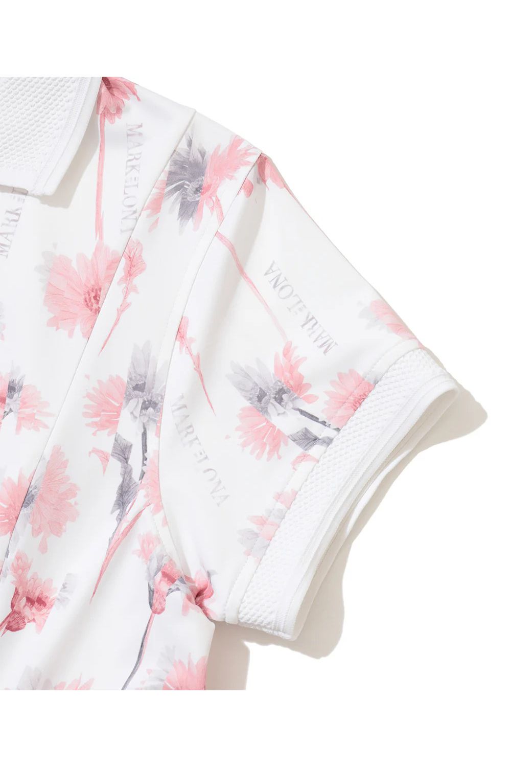 【26SS】【CODE COLLECTION】【レディース】 FLPL / フラワープリント アシンメトリーデザイン ポロシャツ (ホワイト)