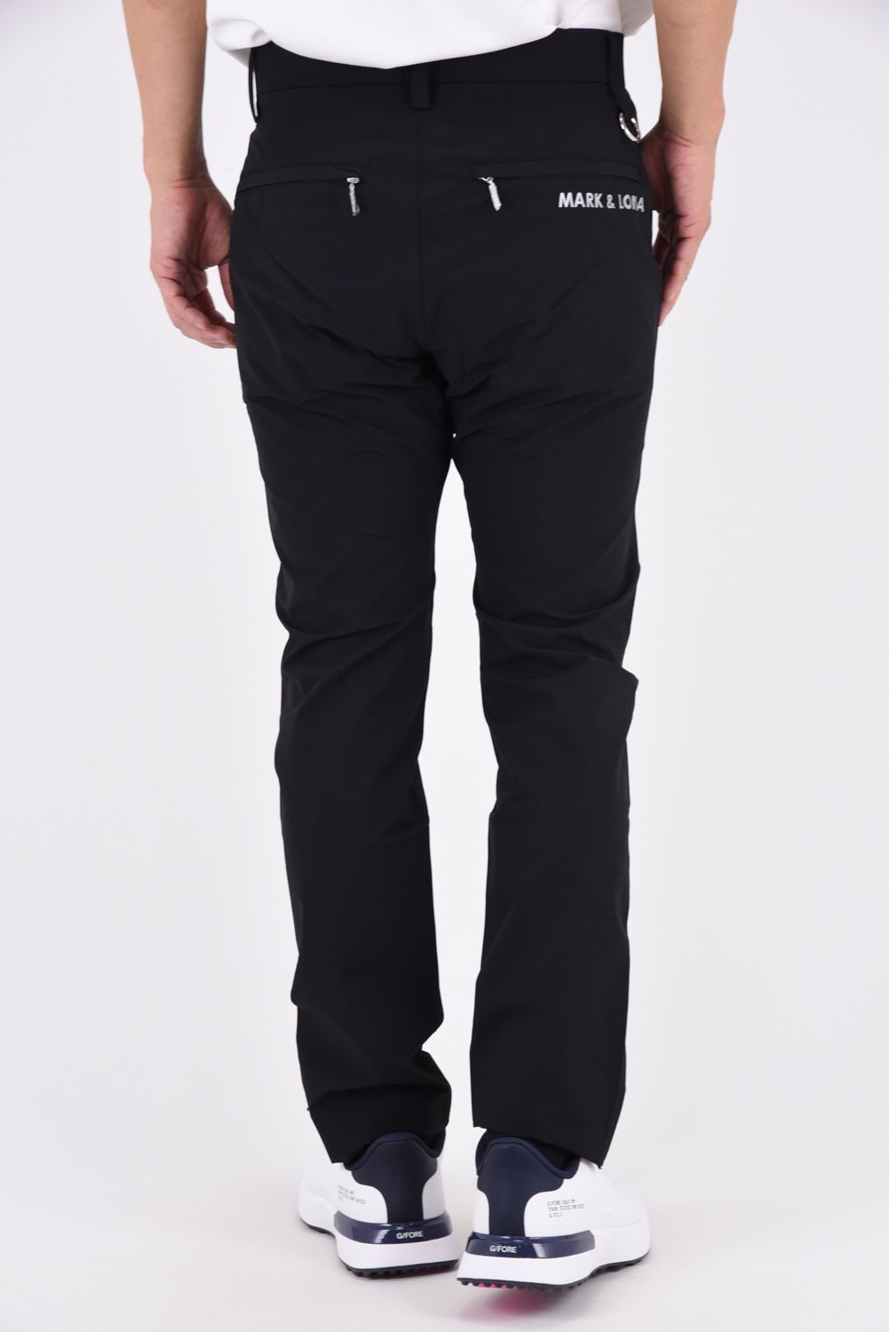 【26AW】 VANGUARD HYPER STRETCH PANTS / ストレッチナイロン シルバーレタープリント ロングパンツ (ブラック)