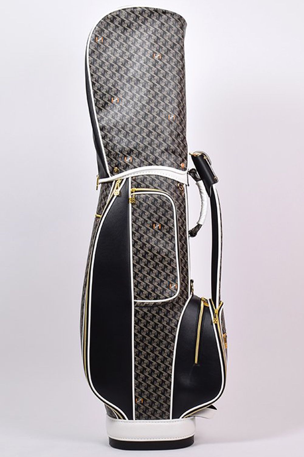 【銀行振込・代金引換不可】【返品・交換不可】  RALLINA (ラリーナ) / ブランドオリジナルテキスタイル カートタイプ キャディバッグ (チェスブラック)*