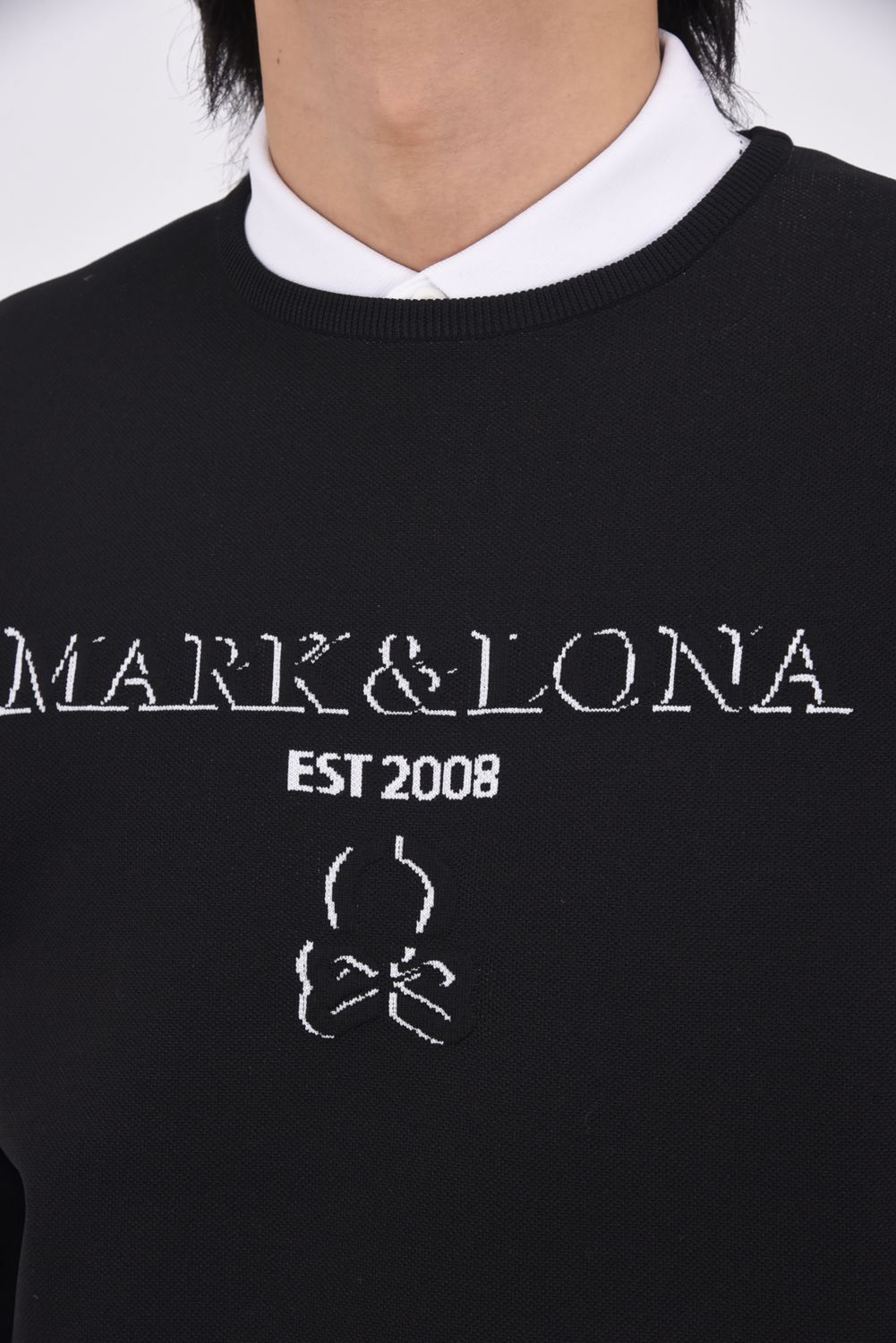 【26SS】 GAUGE BACK PANEL CAMOUFLAGE CREW / オリジナルカモジャカード ブランドロゴ クルーネックニット (ブラック)