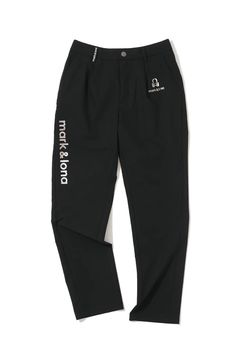 【26SS】【レディース】 ELMT SLIM LINE TAPERED PANTS / ブランドロゴ 箔プリント テーパードシルエット ロングパンツ (ブラック)