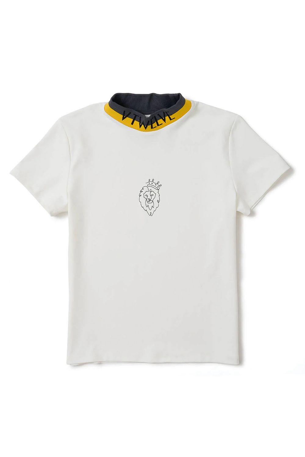 【26SS】【レディース】 ONE HAND MOCK / バイカラージャカード モックネックTシャツ (ホワイト)