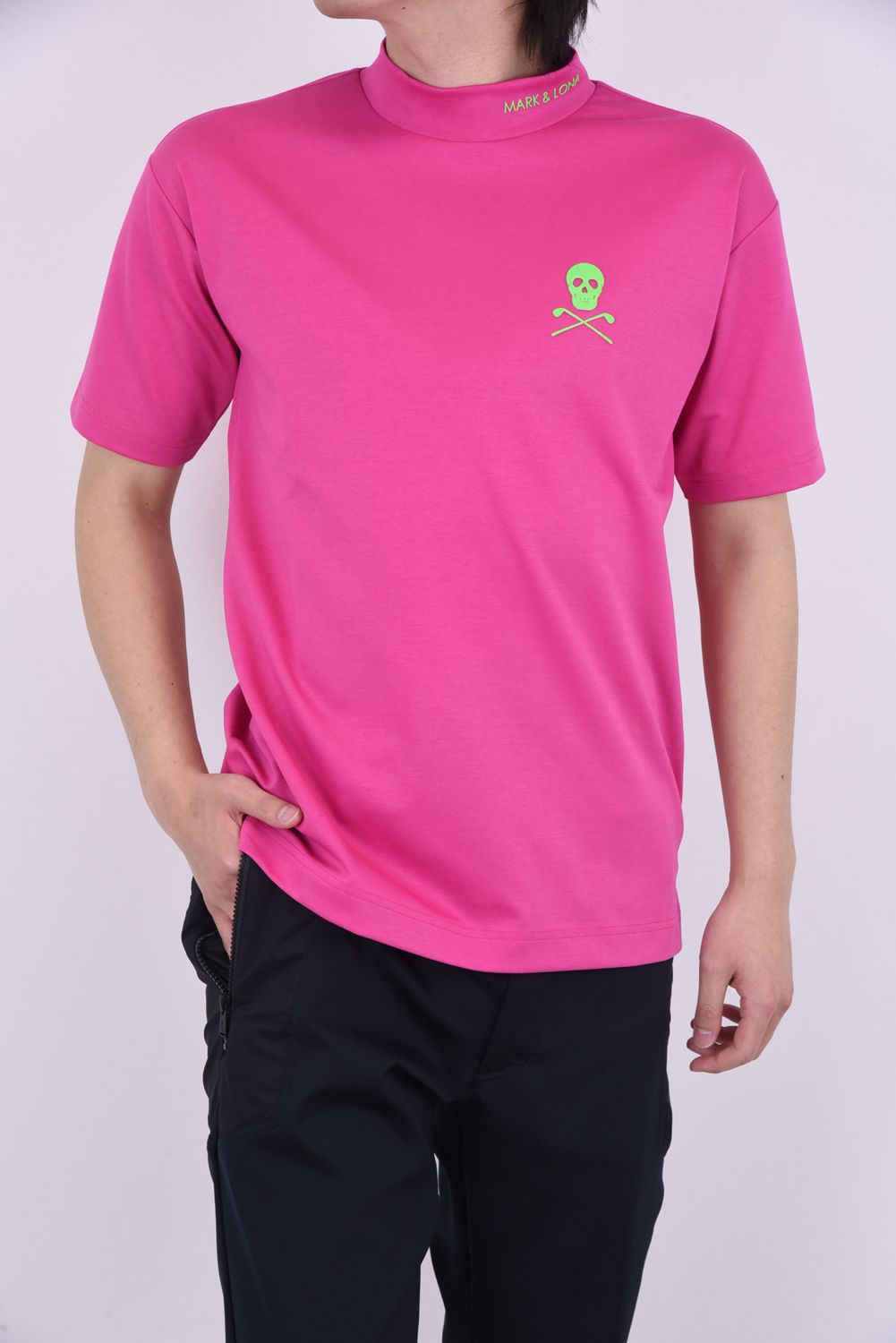MARK&LONA - JADED MOCK NECK TOP / ブランドロゴ モックネックTシャツ 