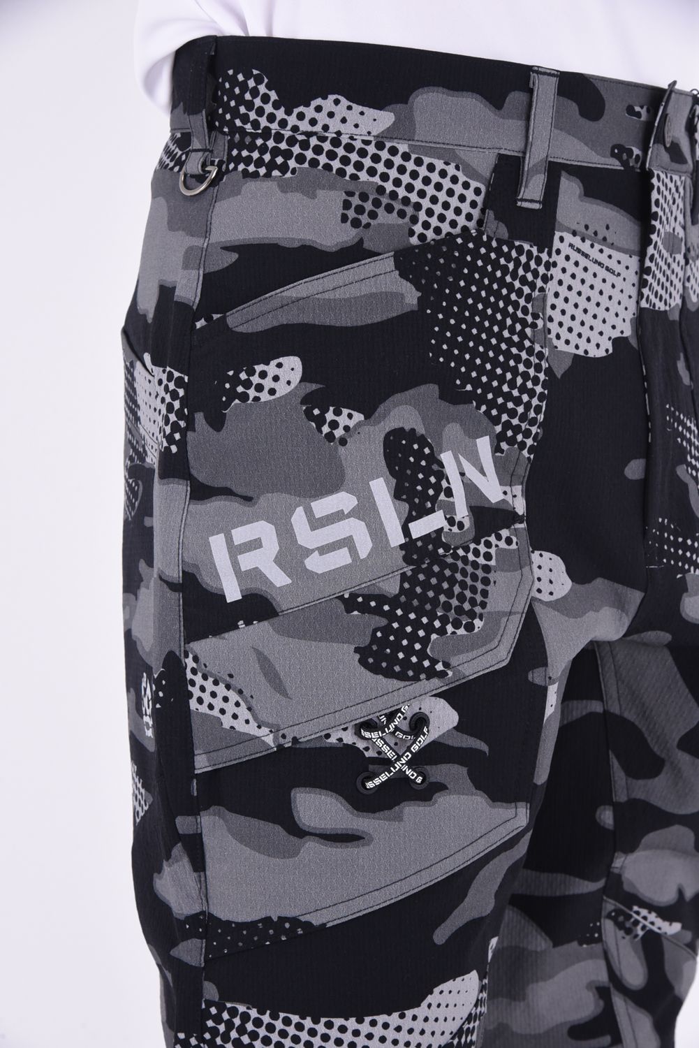 CAMO JOGGER PANTS / ロゴ ドビー柄 ストレッチ ジョガーパンツ ブラック