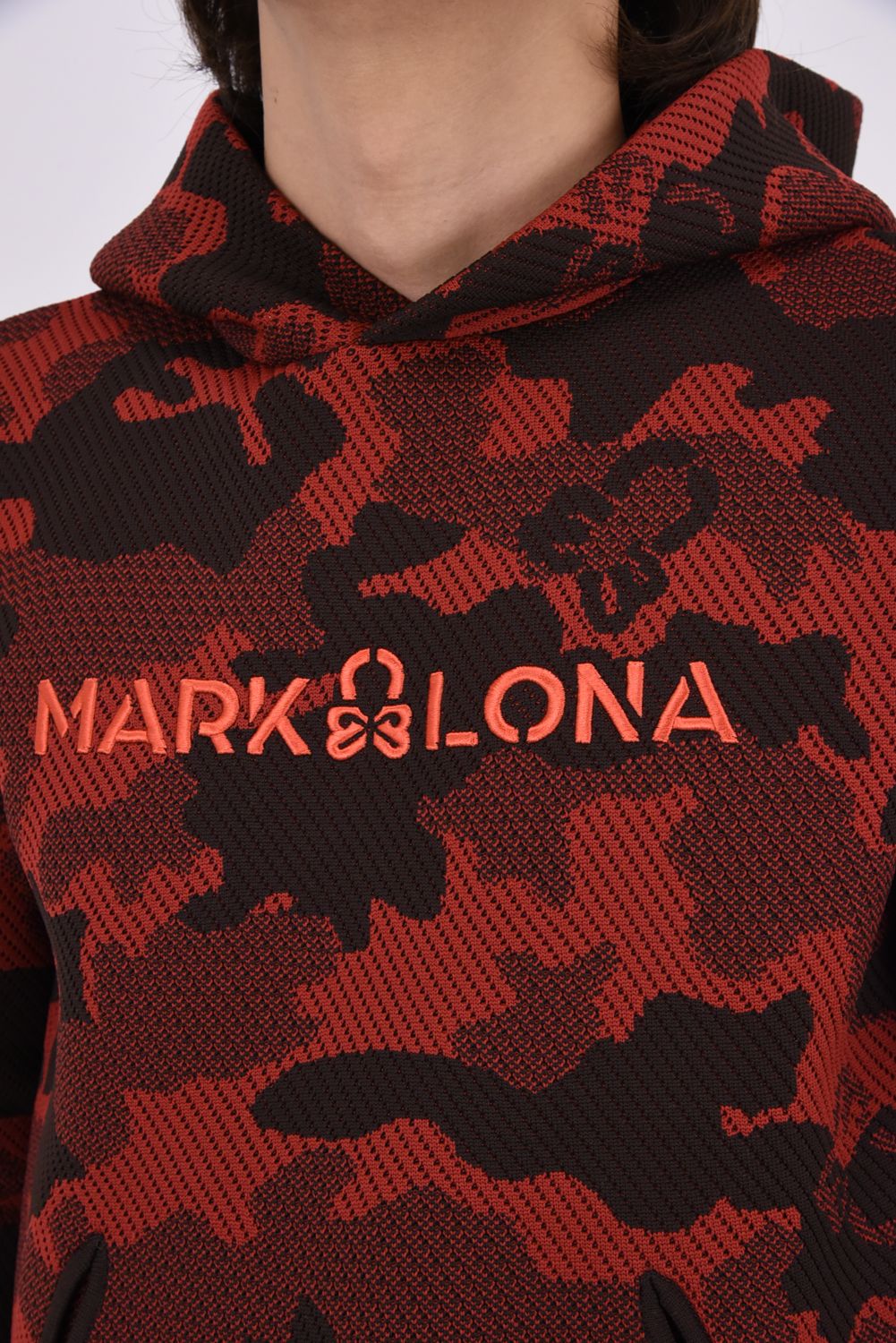 【2026AW 木村拓哉さん着用】 MERCURY CAMO JACQUARD KNIT HOODIE / ジャパンメイド カモフラジャカード ニットパーカー (レッド)