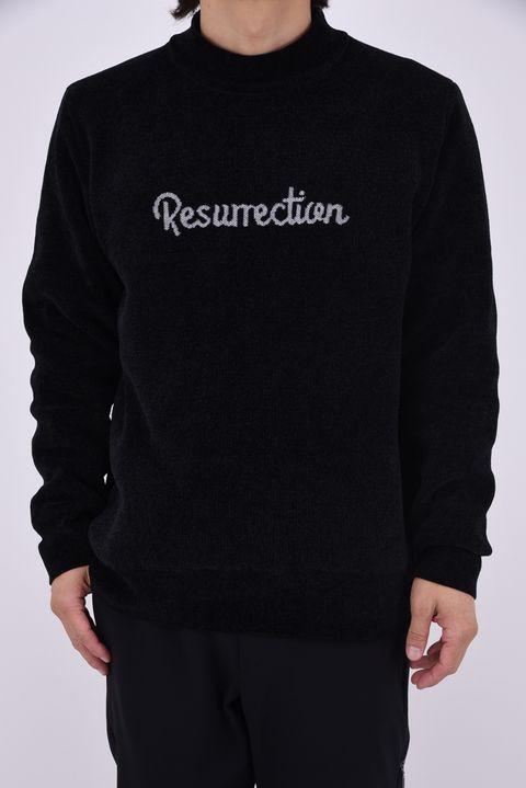 【26AW】 AIRSHUT MOLE YARN HIGH NECK KNIT / モールヤーン 防風裏地 ハイネックニット (ブラック)*