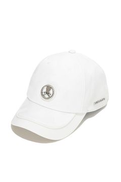 【26SS】 GAUGE CAMO LEATHER TRIM CAP / カモフラージュパターン 異素材切り替え メタルプレート ベースボールキャップ (ホワイト)