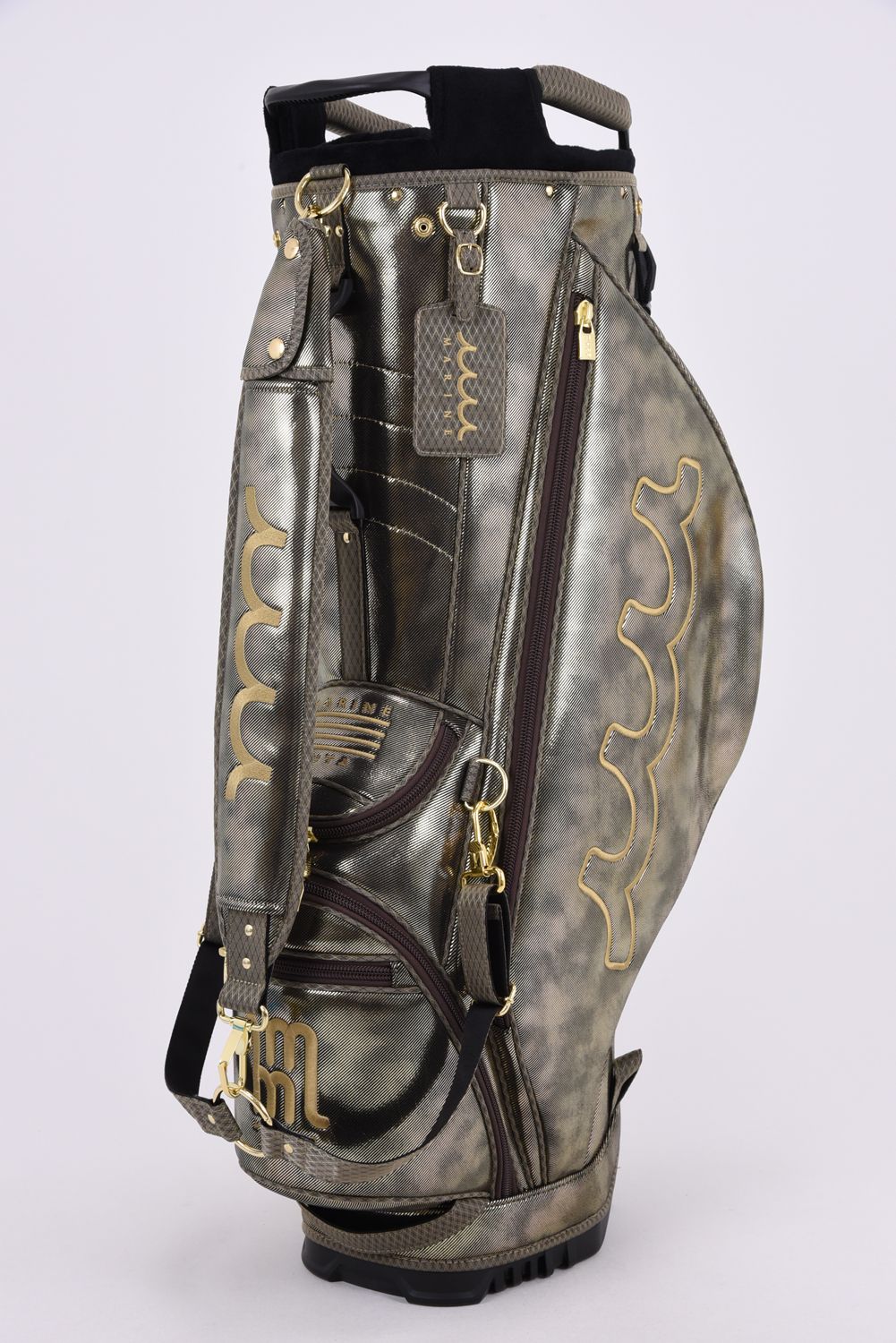 【26AW】 METALLIC CADDY BAG & HEAD COVER / メタリック 14分割 スタンドタイプ キャディバッグ&ヘッドカバーセット (ゴールド)