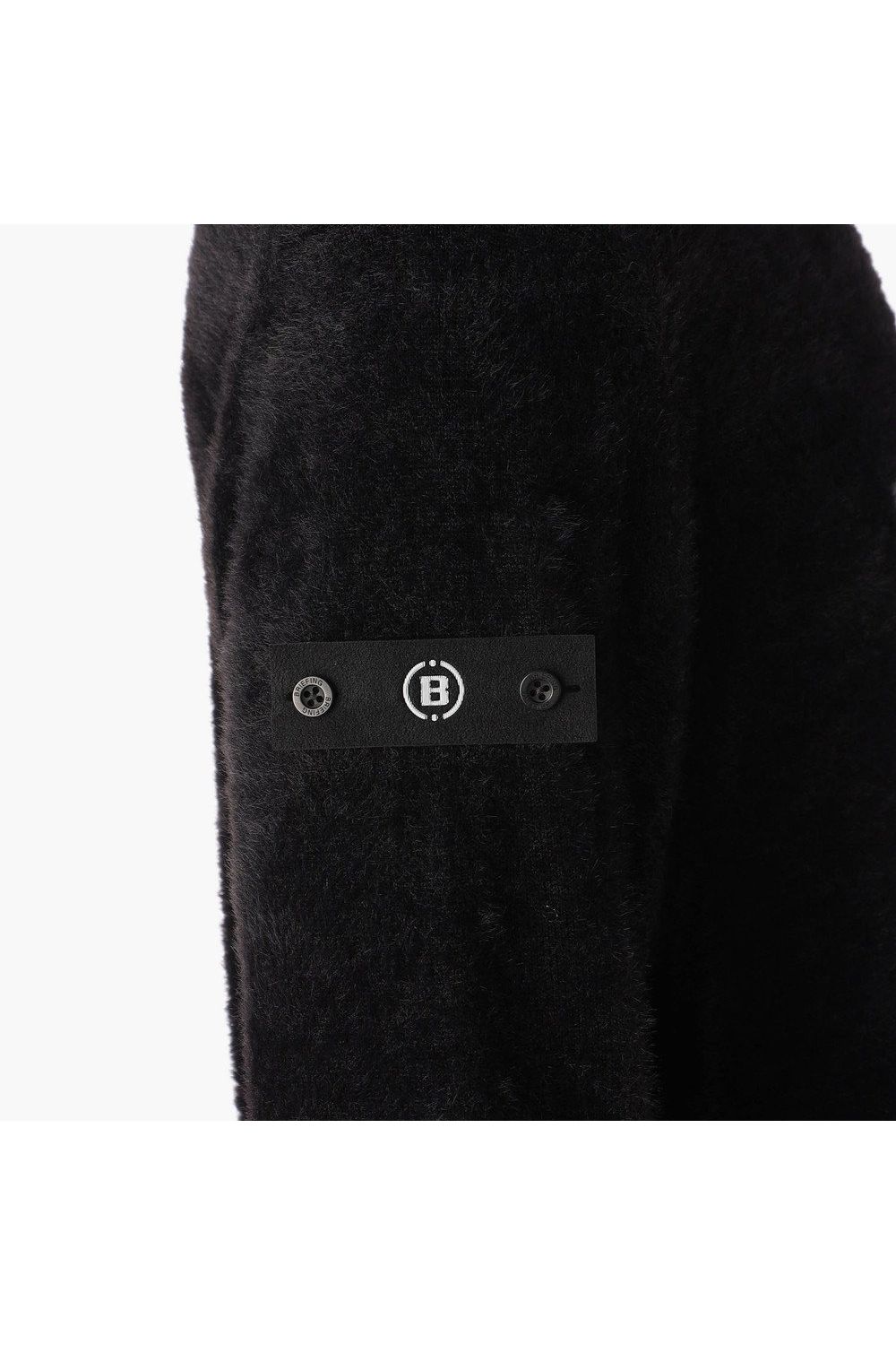 【26AW】 MEN’S SHAGGY KNIT TURTLENECK / ブランドロゴ タートルネック シャギーニット (ブラック)