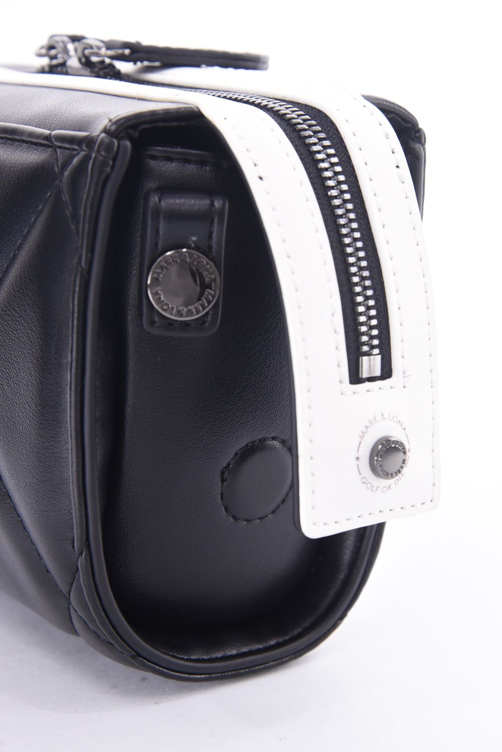 ETERNAL QUILTED 2-WAY BELT BAG / シンセティックレザー サークルスカル キルティング 2WAYウエストポーチ (ブラック)