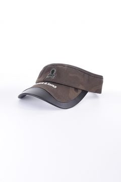 GAUGE CRYSTAL ICON VISOR / オリジナルカモジャカード 異素材切り替え サンバイザー (ブラウン)