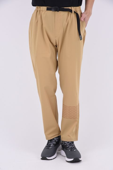 ALTO STIRAMENTO LONG PANTS / ブランドロゴ ストレッチ ベルト付き ロングパンツ (ベージュ)