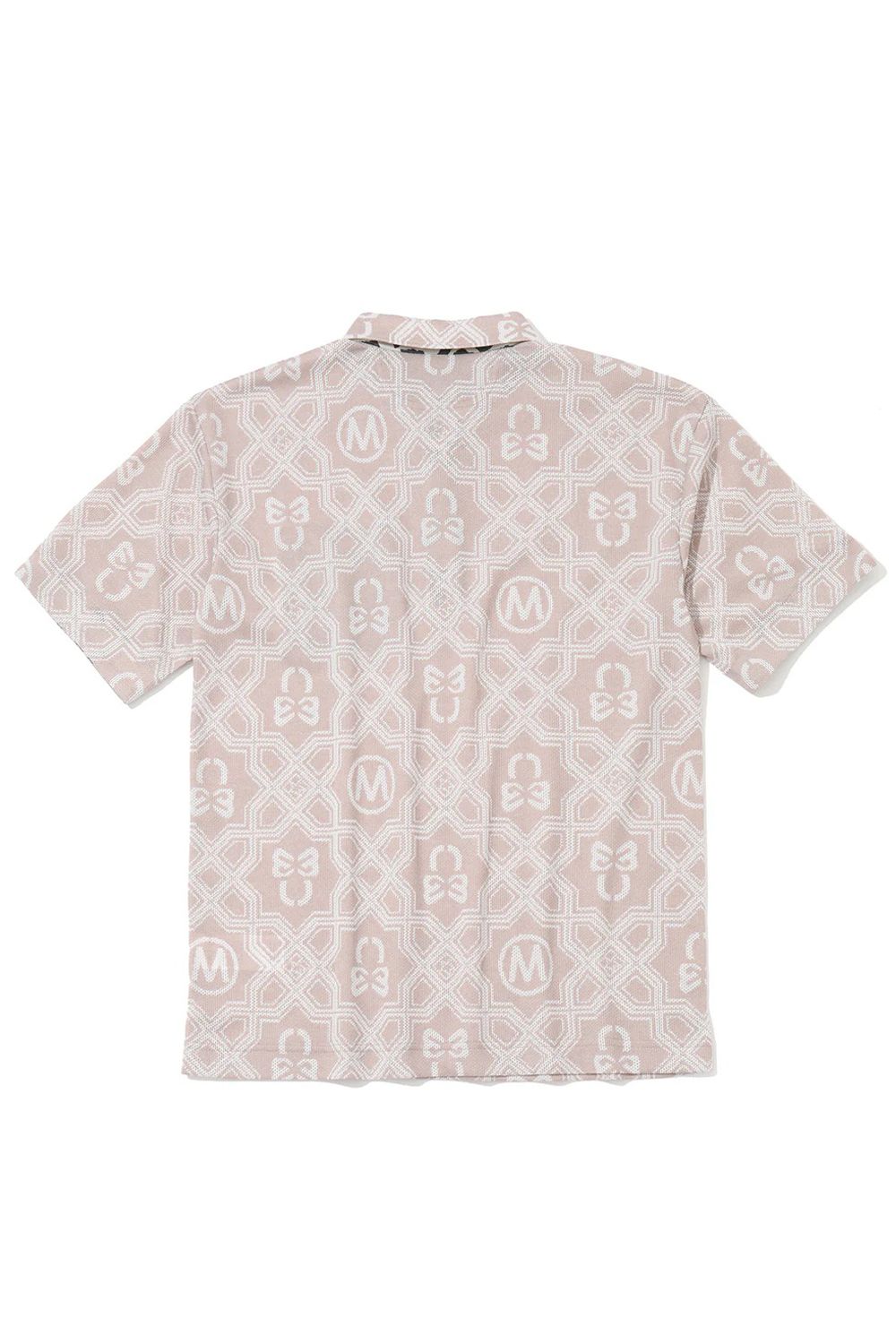 【26SS】 DOMINANT MESH SHIRT / ジオメトリックパターン総柄 ジャパンメイド メッシュポロシャツ (ベージュ)