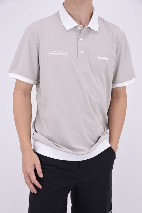 BICOLOR RIB S/S POLO SHIRTS / バイカラー ポロシャツ (ベージュ/ホワイト)