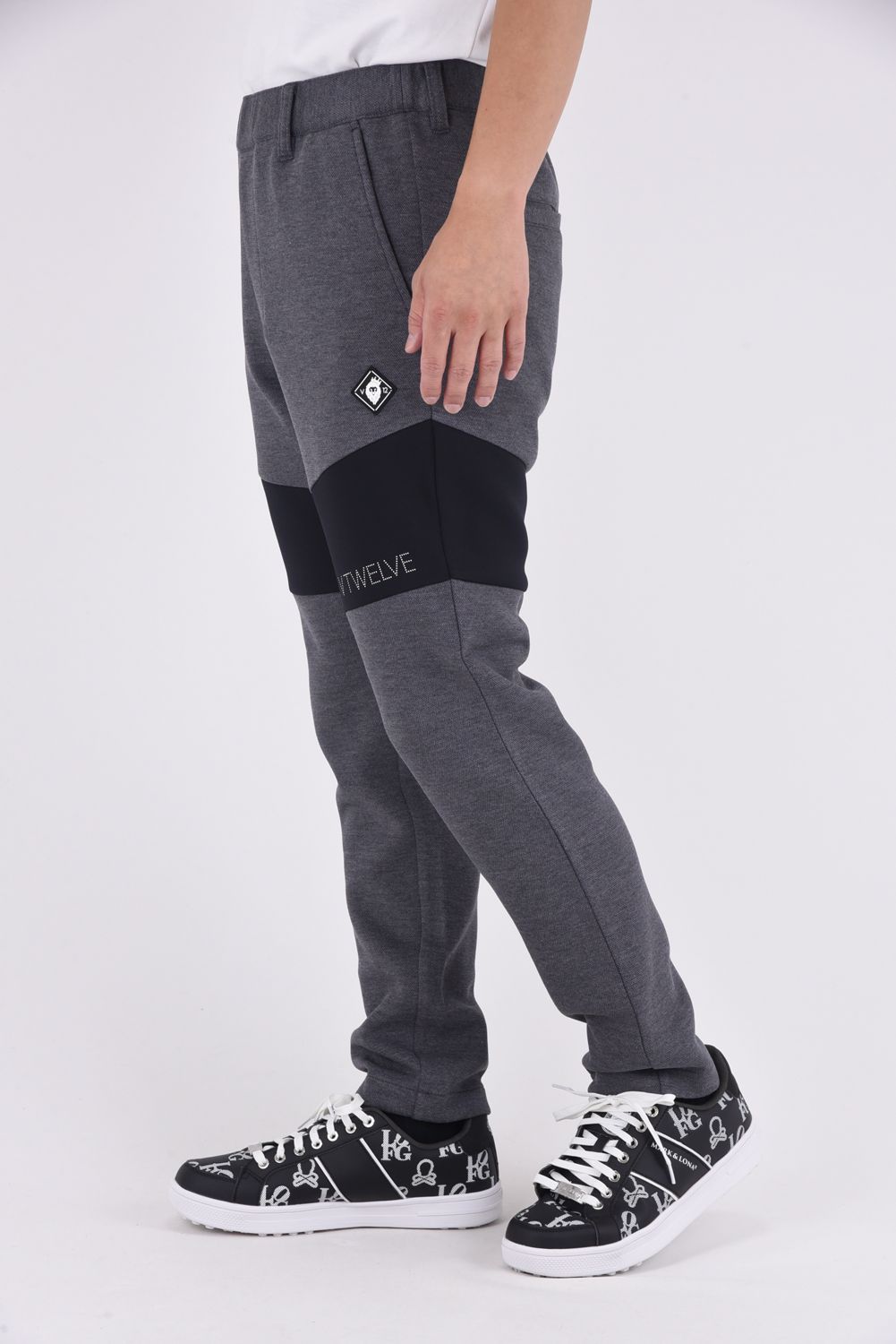 【25AW】 SW HC PANTS / ツートーン 異素材切り替え ロングパンツ (ブラック)