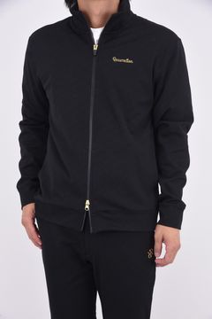 【25AW】 JACQUARD STAND COLLAR JACKET / ジャガード スタンド カラージャケット (ブラック)*